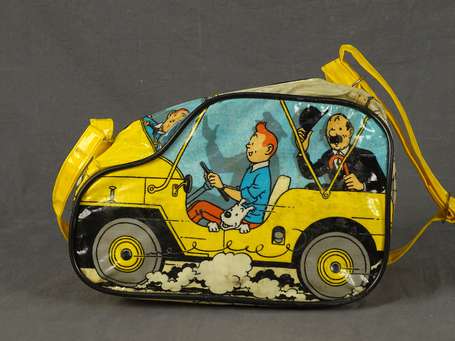 Hergé : sac en vinyle Tintin dans la Jeep version 