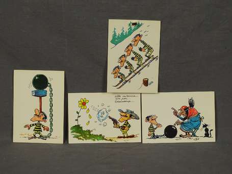 Morris : 4 cartes postales Dalton des années 1960 