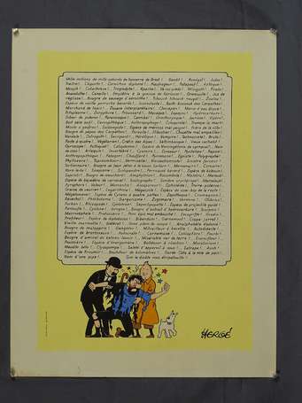 Hergé : grande sérigraphie reprenant toutes les 
