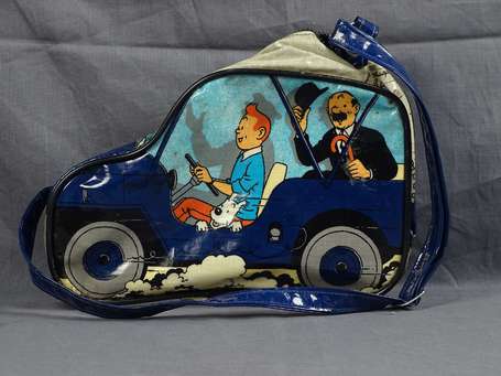 Hergé : sac en vinyle Tintin dans la Jeep version 