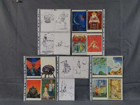 Moebius : 3 séries de 6 cartes postales de 1983 en