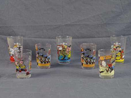 Morris : 7 verres à moutarde Lucky Luke ; 4 de 