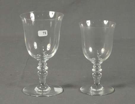 BACCARAT - Suite de 5 verres à eau et 4 verres à 