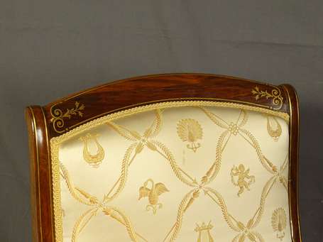 Paire de fauteuils Voltaire en placage de 