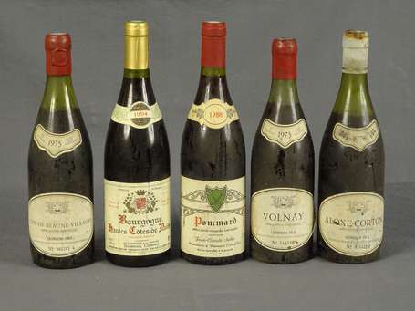 5 Bts : Volnay Quinson Fils 1975 / Aloxe Corton 