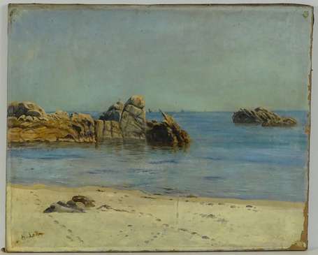 LEROY Henri (1851) - Bord de mer. Huile sur toile,