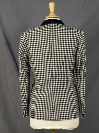 MAX MARA - Veste en laine vierge à carreaux noir 