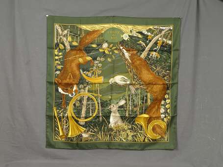 HERMES - Carré en twill de soie Chasse au bois par