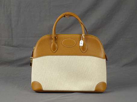 HERMES - Sac Bolide 35 cm en toile H et veau 