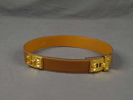 HERMES - Ceinture Collier de chien 40 mm en cuir 