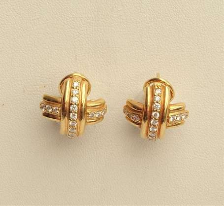 Boucles d'oreilles en or jaune 18K (750°/00) 