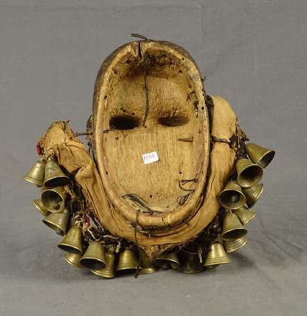 Ancien masque de danse en bois dur 'Chanteur' avec