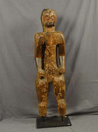 Ancienne et spectaculaire statue d'homme en bois 