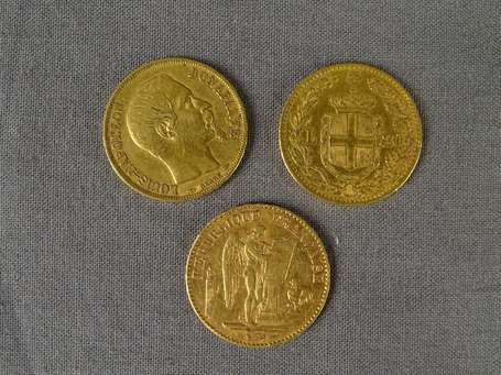 2 pièces 20 francs or : Napoléon tête nue 1852 A 