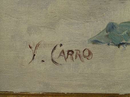 CARRO Yvonne (1895-1946) - Bouquet de roses. Huile