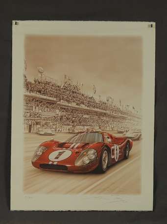 BRUERE francois Xxé S. Ford GT 40. Lithographie 