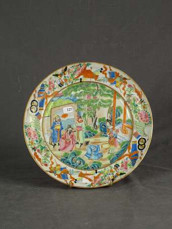 CANTON - Assiette en porcelaine D. 25 cm