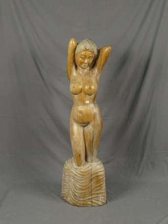 INDONESIE - Femme nue en bois exotique 105 x 32 