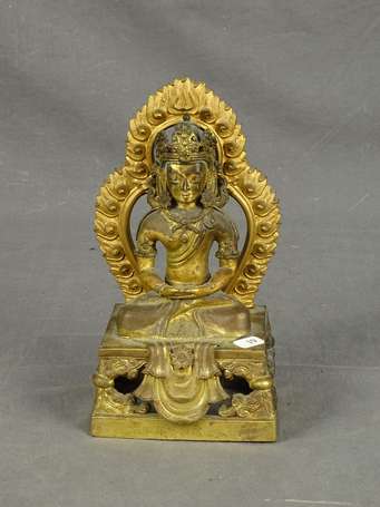 CHINE Epoque Qianlong - Statuette d'Amitayus en 