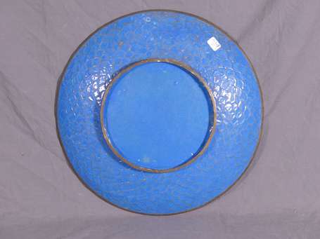 JAPON - Plat circulaire en émaux cloisonnés à 