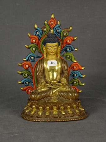 TIBET - Bouddha en bronze en position de 