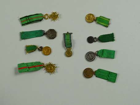 Mini-lot de 9 médailles civiles dont mérite 