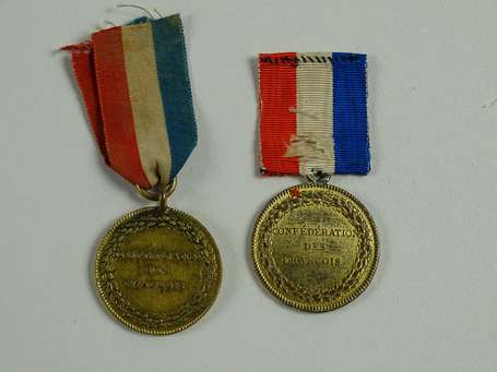 Mil - Deux médailles des conféderations des 