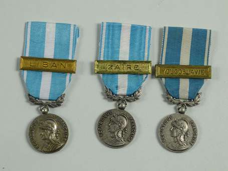Mil - Trois médailles de l'Outre-mer, Yougo, 
