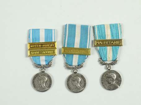 Mil- Trois médailles de l'Outre mer, Arabie, 