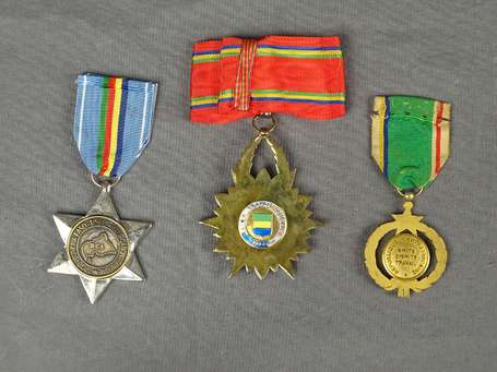 ETR - Gabon - 3 médailles dont Ordre de l'étoile 