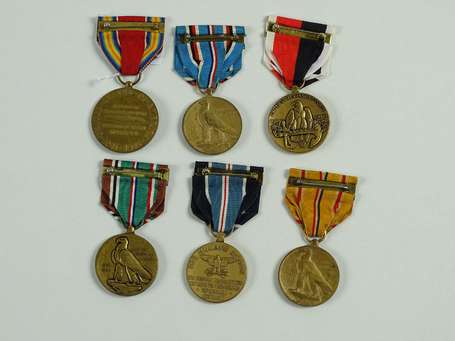ETR - Etats Unis - 6 médailles commémoratives - 2 