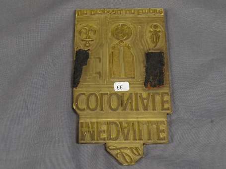 médaille de table - Plaque 