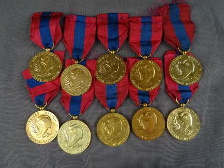 10 médailles de la défense nationale (dorées) 