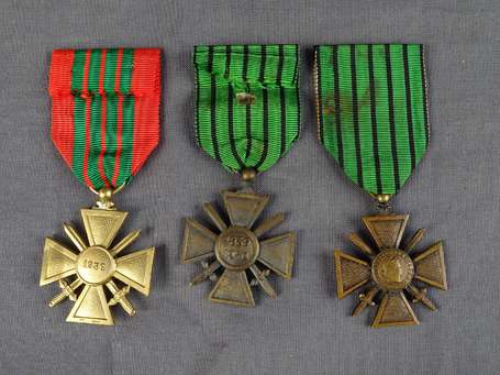 France - 3 croix de guerre 2 gm - (1/1939, 2/ 