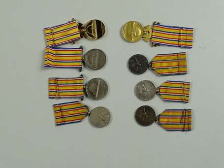 Civ - Lot de 8 médailles pompiers dont 4 médailles