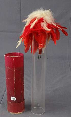 IIIème repub - Plumet à plumes blanc et rouge  