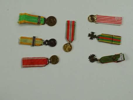 Mini-lot de 7 médailles militaires 14-18 dont 