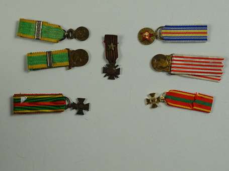 Mini-lot de 7 médailles militaire 14-18 dont 