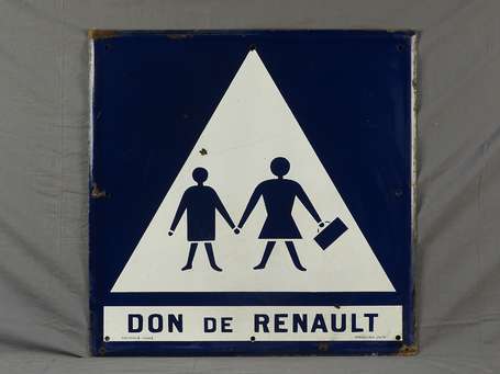 ATTENTION ÉCOLE « DON DE RENAULT » : Plaque 
