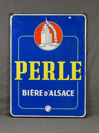 PERLE Bière d'Alsace : Plaque émaillée plate à 