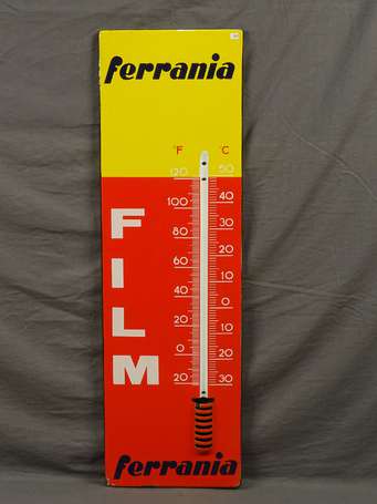 FERRANIA FILM : Thermomètre émaillé plat à rebords