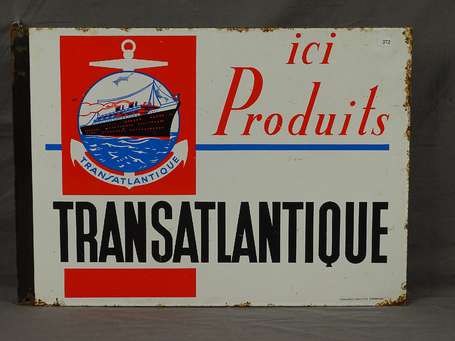 PRODUITS TRANSATLANTIQUE : Plaque émaillée 