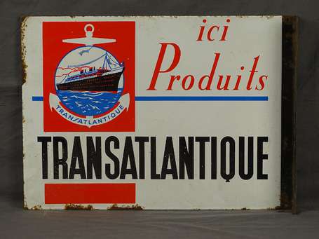 PRODUITS TRANSATLANTIQUE : Plaque émaillée 