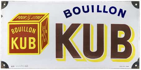 BOUILLON KUB : Bandeau émaillé bombé. Ed.Jean. 