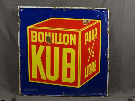 BOUILLON KUB : Plaque émaillée. Emaillerie 