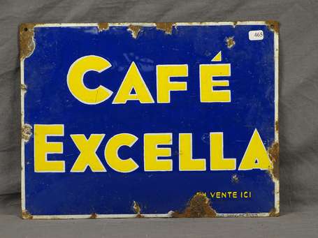 CAFÉ EXCELLA /à Valence : Plaque émaillée bombée. 