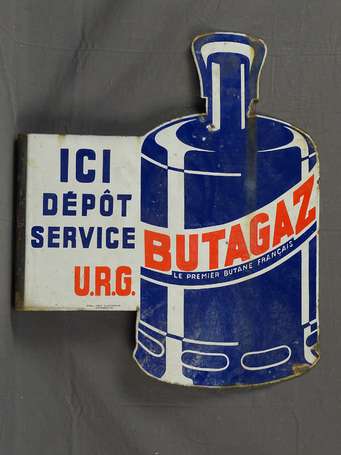 BUTAGAZ « Ici Dépôt Service » 2 Plaques émaillées 