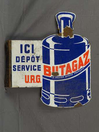 BUTAGAZ « Ici Dépôt Service » 2 Plaques émaillées 