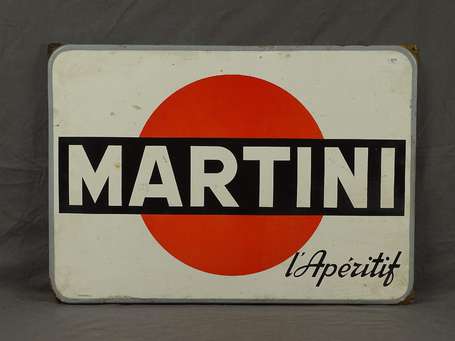 MARTINI L'Apéritif : Plaque émaillée plate à 