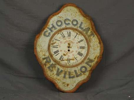 CHOCOLAT RÉVILLON : 2 Horloges en tôle 